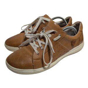 Josef Seibel Caren Leather Sneakers Brown Gum Sole Womens Sz 9 EU 40 *READ DESC
